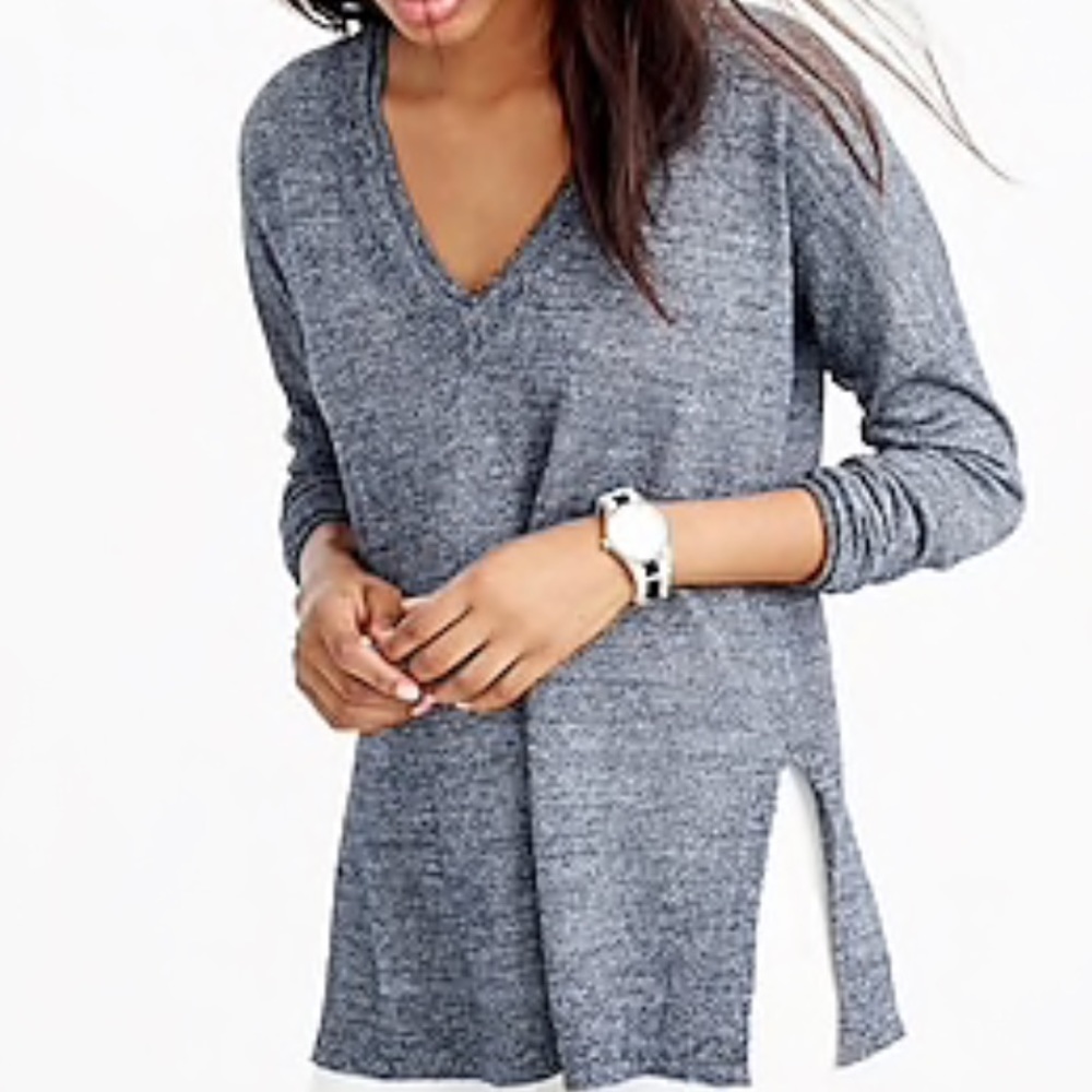 J Crew Merino Linen V-neck